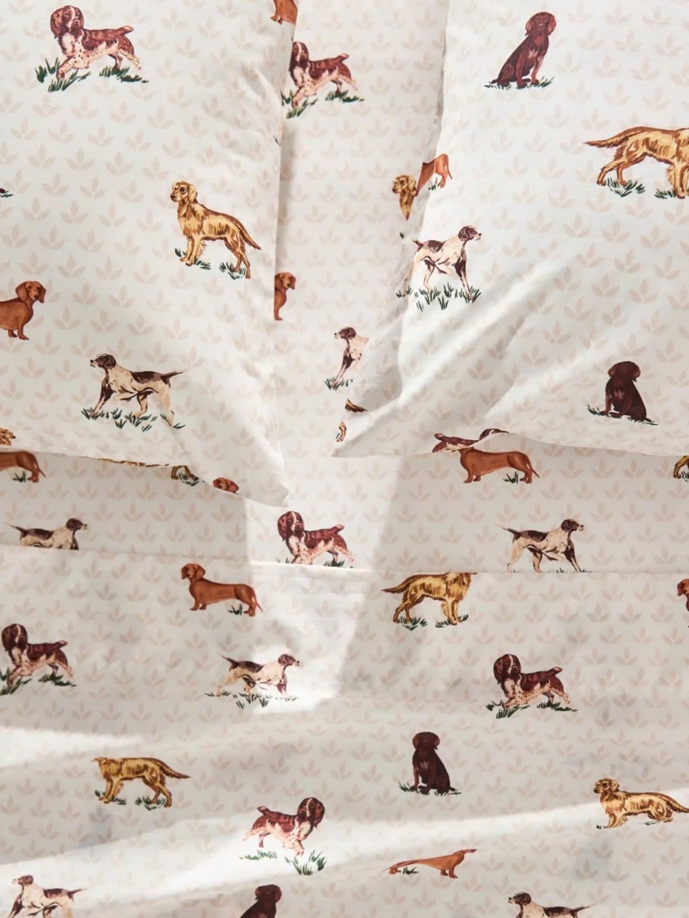 Anthropologie Cotton Percale Printed Dog Icon Single King Sham